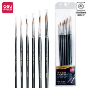 Deli E73892 Arte Neuvo Multi Size Round Paint Brushes 6 Pieces Set